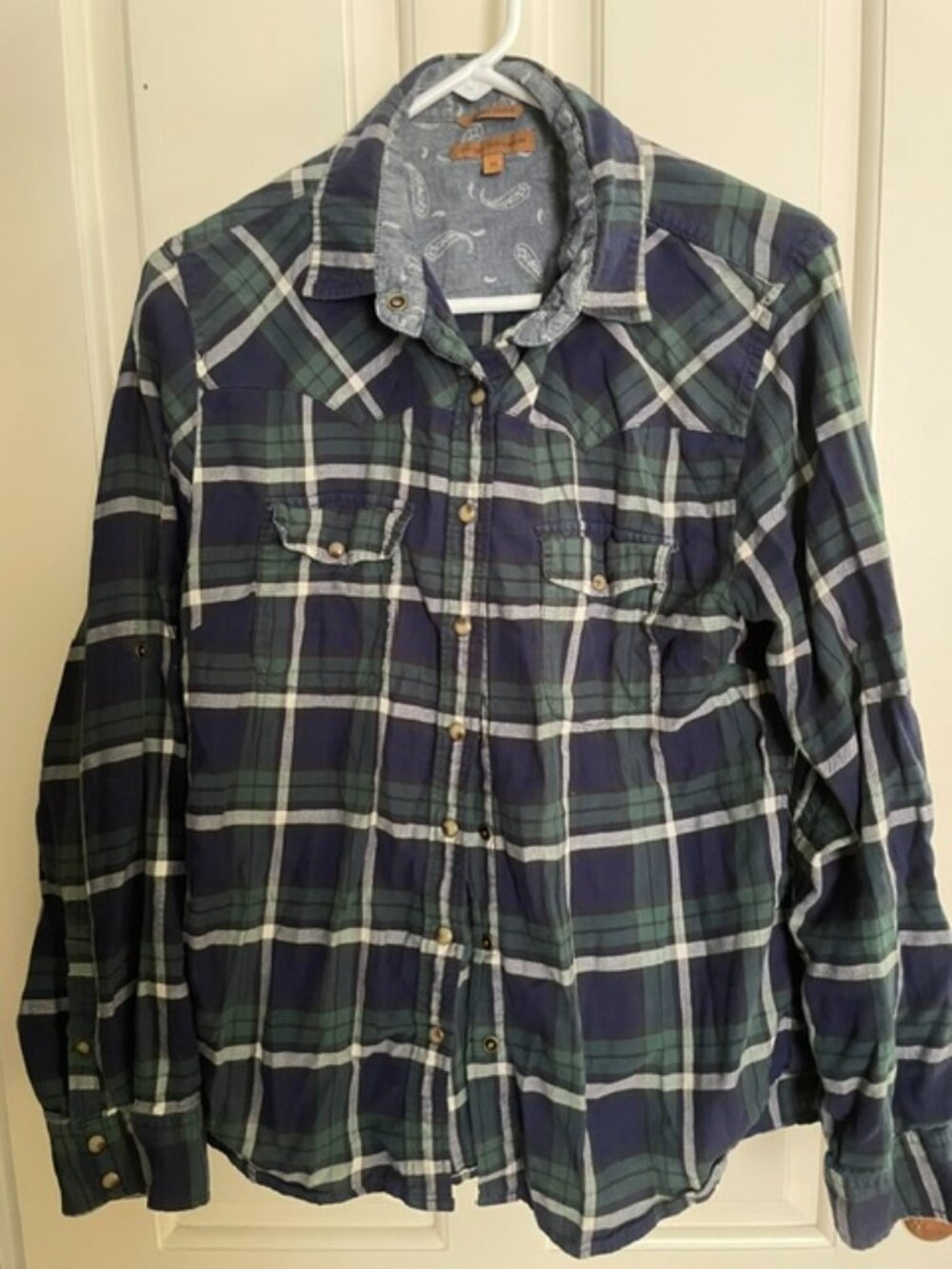 Jacks Girlfriend, blue green, medium sized flannel
